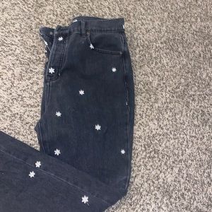 Daisy print jeans